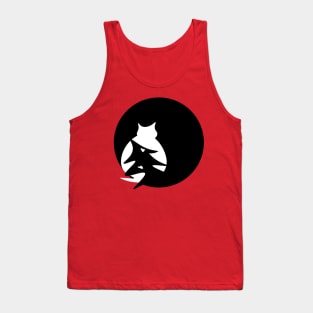 happy holidays christmas skandi cat and pine silhouette design Tank Top